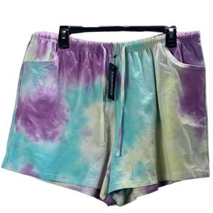 Eishopeer Multicolored Tie-dye shorts with Drawstring Size